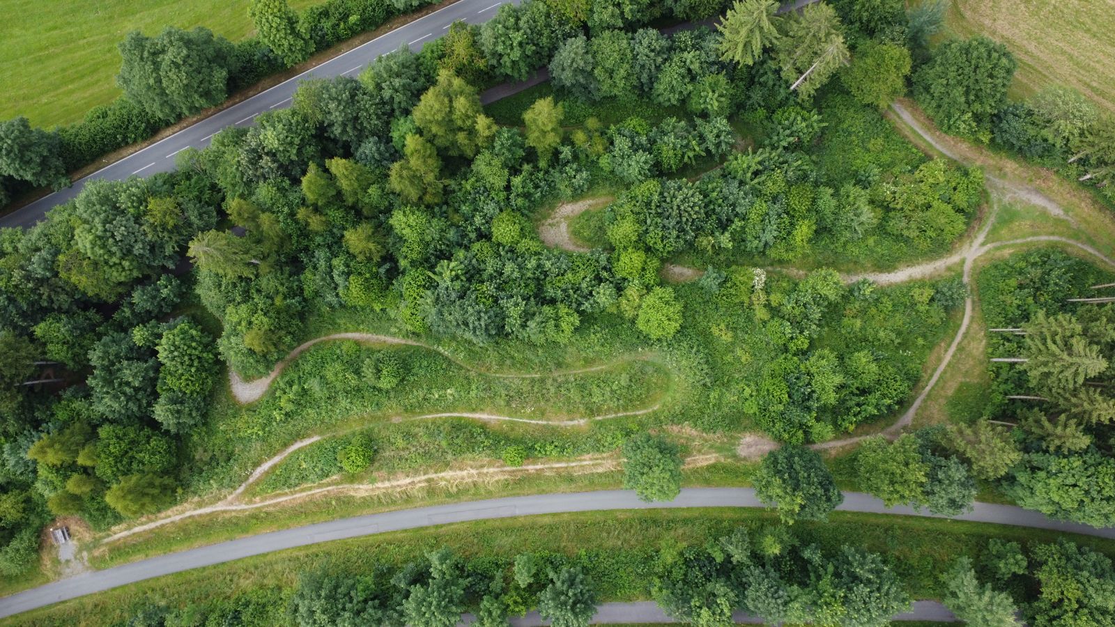 Luftaufnahme des Bikeparcours Bad Fredeburg vor der Restaurierung